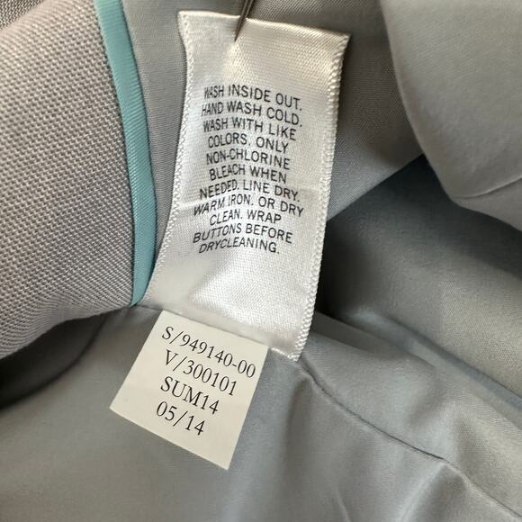 Banana Republic Jacket Women 00 Petite Gray 3/4 Sleeve Single Breasted Blazer - Picture 7 of 7